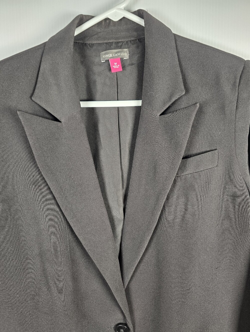 Vince Camuto Black Women's Single-Button Blazer Notch Lapels Size M Office - Picture 3 of 13